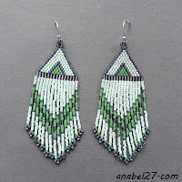 Seed bead earrings - mint - delica - beaded jewelry- handmade