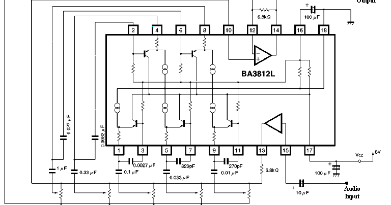 circuit diagram: Five band graphic equalizer