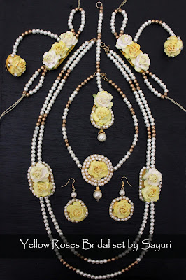 haldi yellow flower jewelry