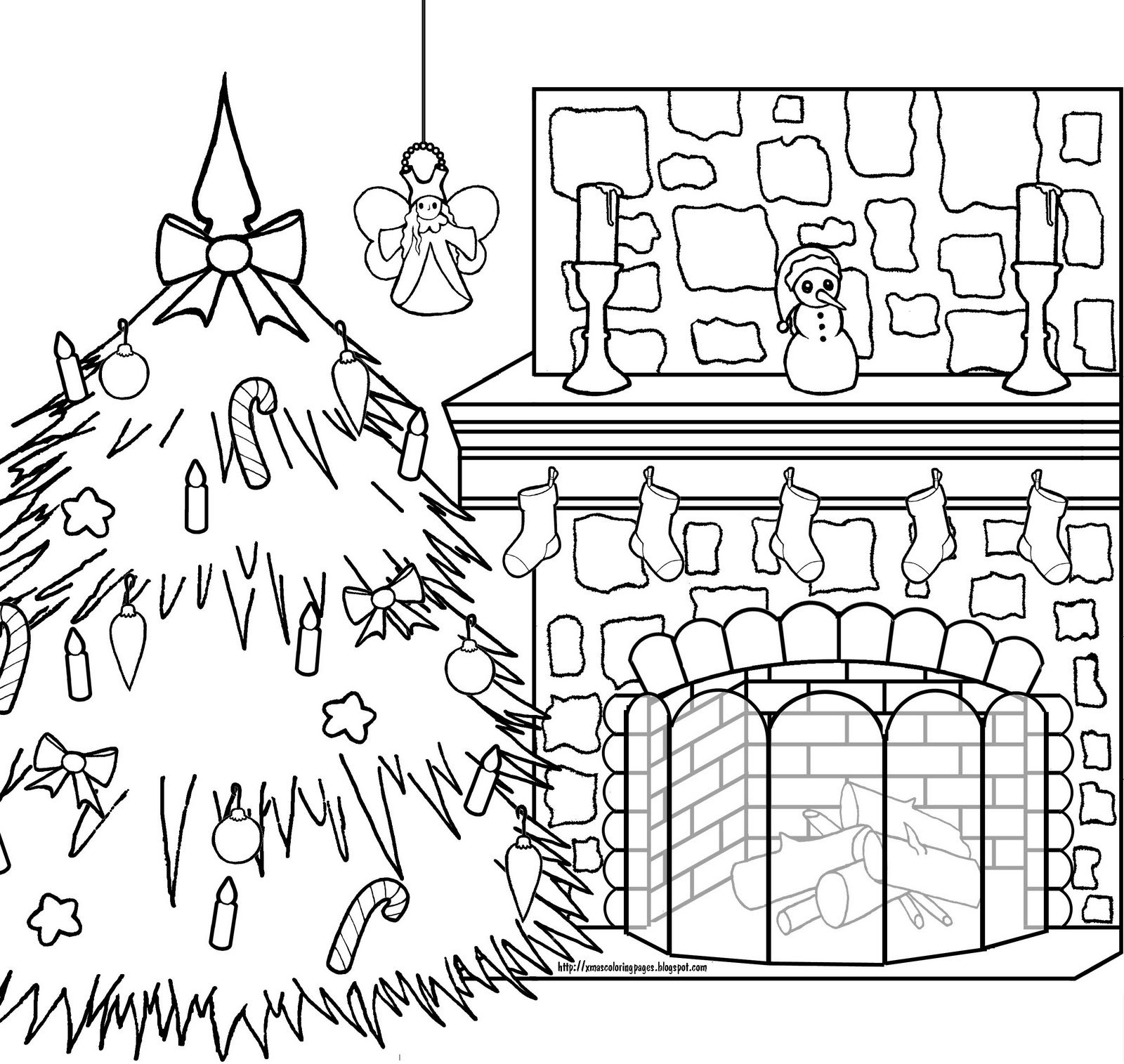 XMAS COLORING PAGES