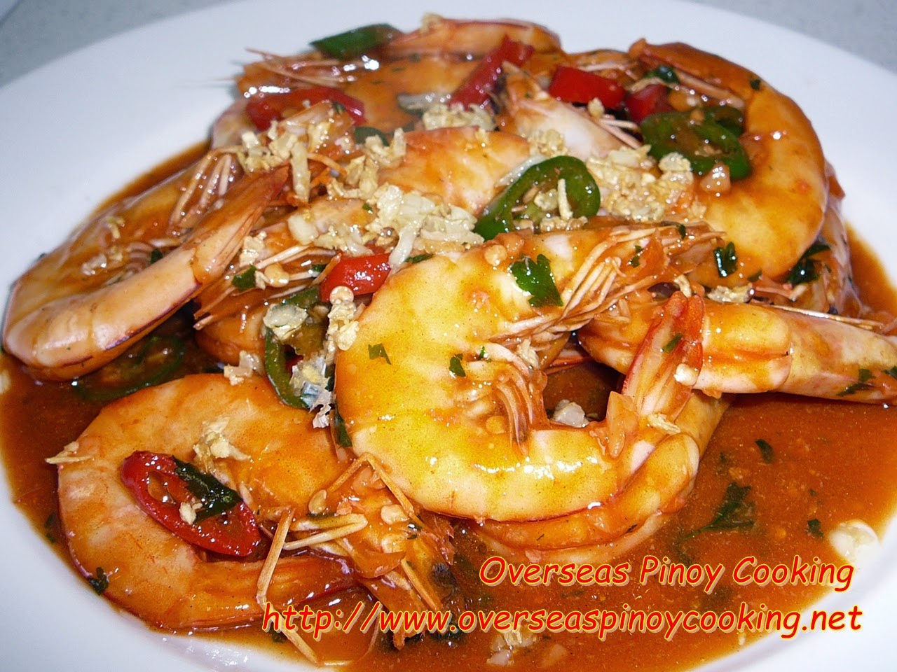 Prawns in Jufran Banana Ketchup and Chili Garlic Sauce