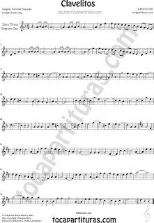  Soprano Sax y Saxo Tenor Partitura de Clavelitos Sheet Music for Soprano Sax and Tenor Saxophone Music Scores
