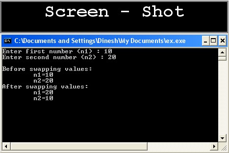C Programming | Computer | Ms-Excel: call by reference swap program