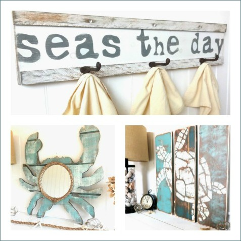 Painted Wood Signs and Hooks