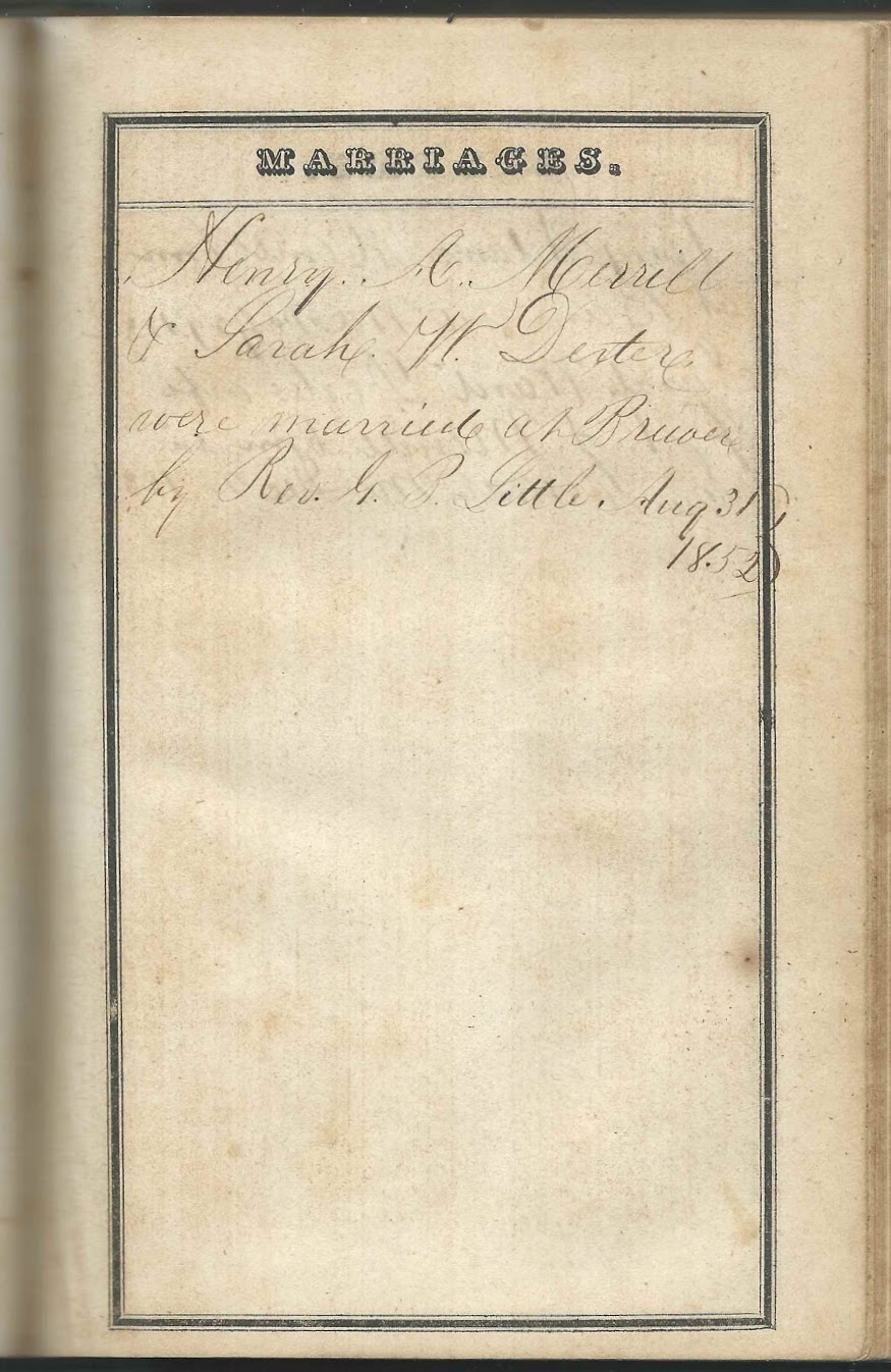 Heirlooms Reunited Family Bible of Henry Adams Merrill and First Wife