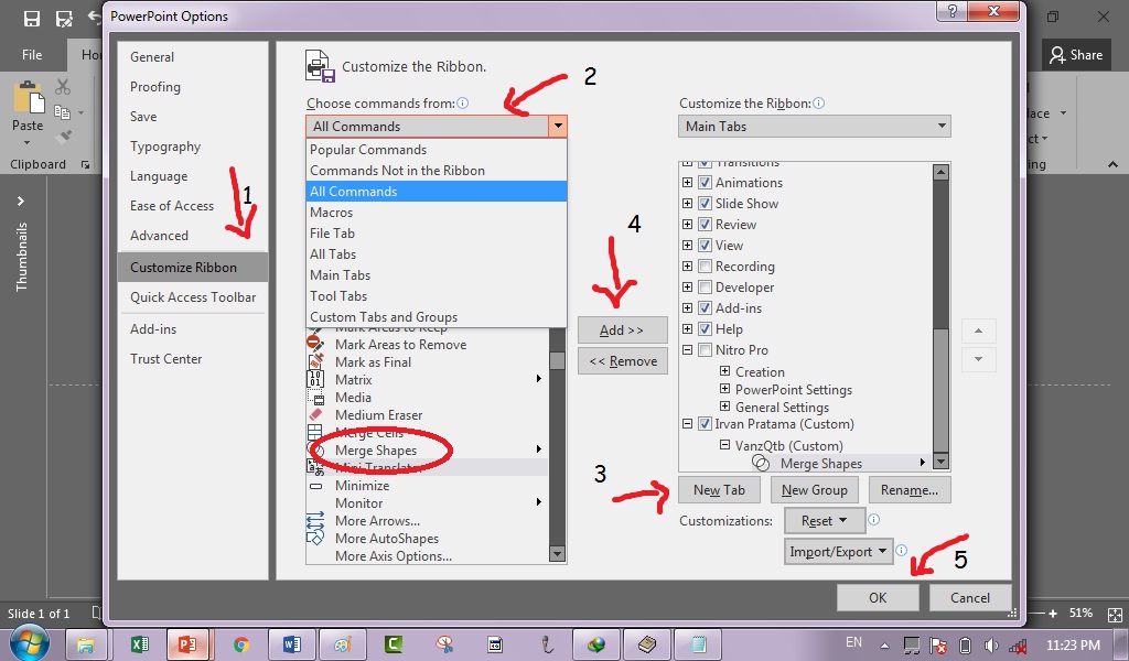 Cara Memunculkan Merge Shape Merge Cell Combine Shape Terkeren Menarik Untuk Presentasi Cak Tutorial