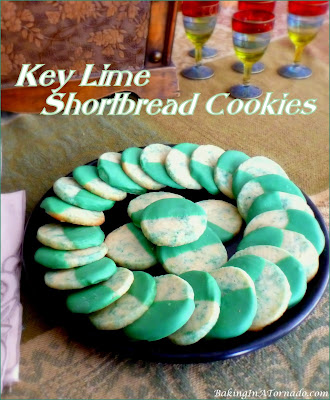 Key Lime Shortbread Cookies are a little sweet with a burst of citrus. Perfect for St. Patrick's Day. | Recipe developed by www.BakingInATornado.com | #recipe #cookies