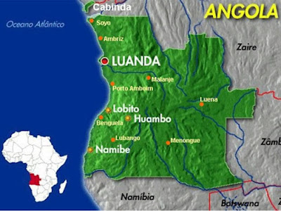 Mapa ubicación de Huambo en Angola