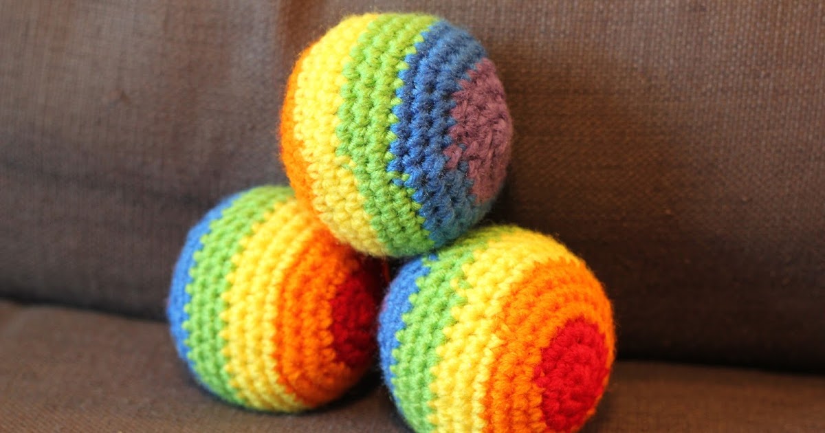 crafting for my sanity crochet rainbow juggling balls. free pattern