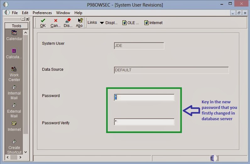 JDE Steps on how to change JDE Administrator password
