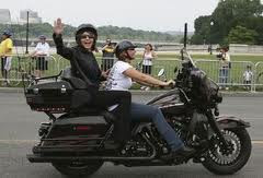 Palin on motorcycle