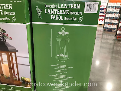 Costco 1900239 - Decorative Lantern with Flickering LED Candle: great for any home especially during the holidays
