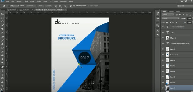 วิธีการออกแบบโบรชัวร์ใน Photoshop Cs6 | สื่อสิ่งพิมพ์ | Printing Technology