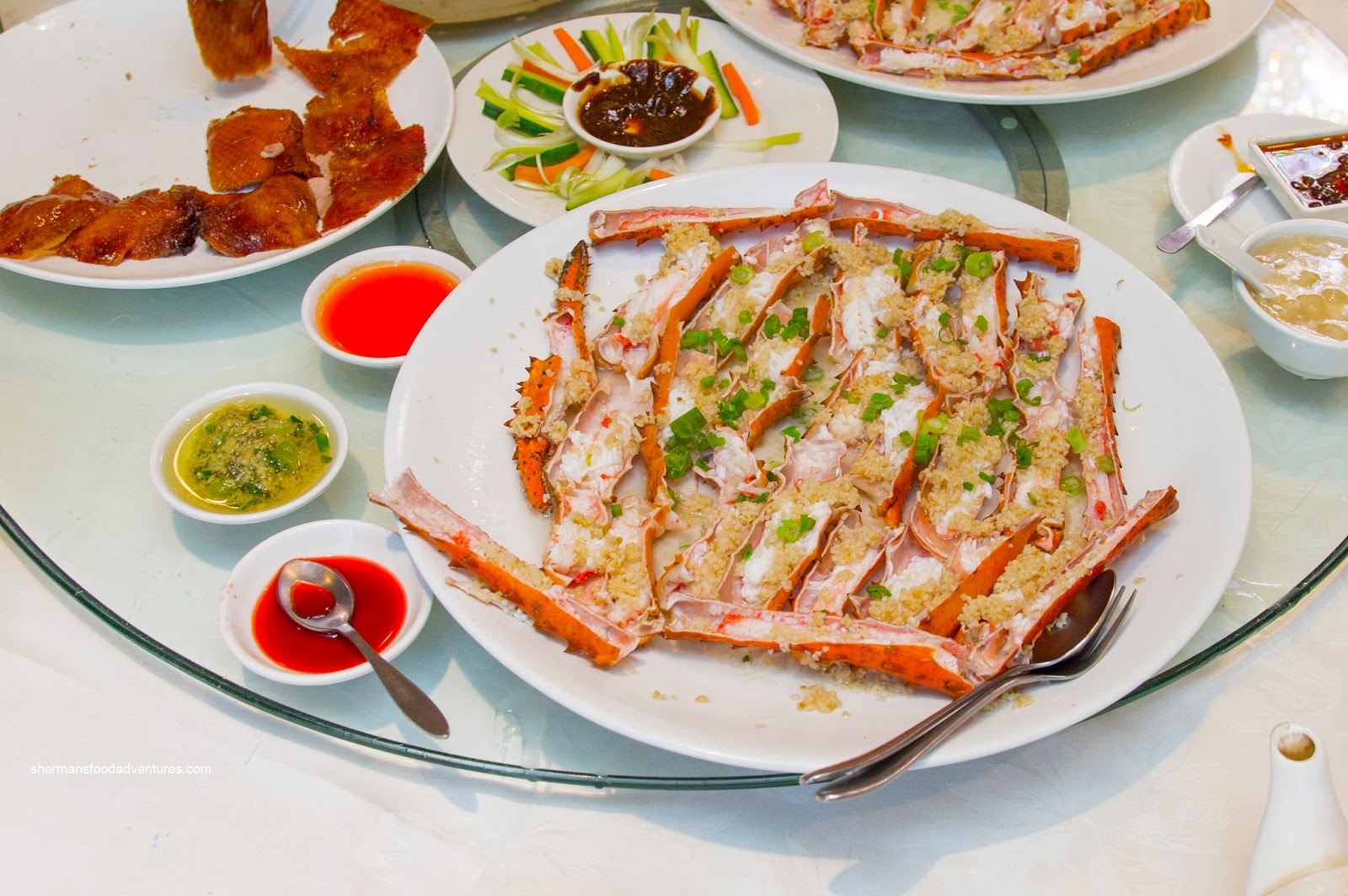 Sherman's Food Adventures King Crab Dinner Yan's Garden