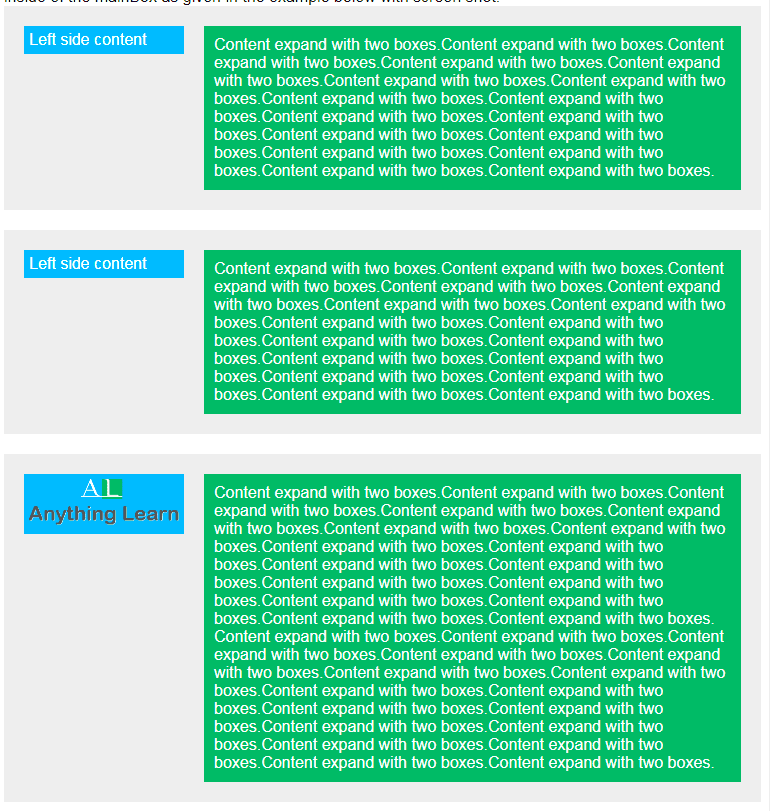 Custom HTML between two boxes Online Tutorial For JavaScript, ReactJS