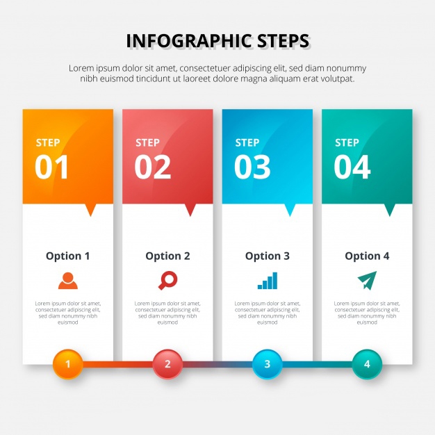 Colorful infographic template in banner style Free Vector