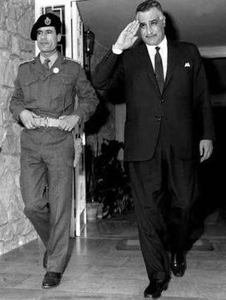 Old History and Historical Pictures: Egyptian president Gamal Abdel Nasser and the young Colonel Gaddafi of Libya in 1969