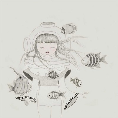 "The anemona girl" - Ivana Flores | creative emotional illustration art drawings, cool stuff, pictures, deep feelings, sad | imagenes tristes bonitas chidas, emociones sentimientos