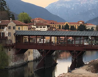 Bassano's ancient wooden bridge was designed by Andrea Palladio in the 16th century