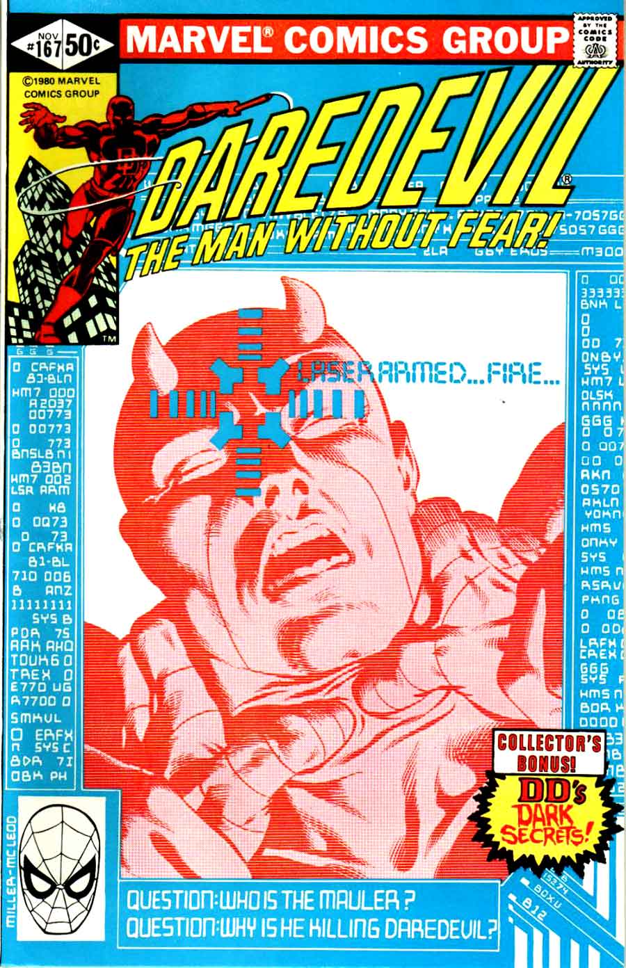 Daredevil v1 #167 marvel comic book cover art by Frank Miller Daredevil v1 #167 marvel comic book cover art by Frank Miller