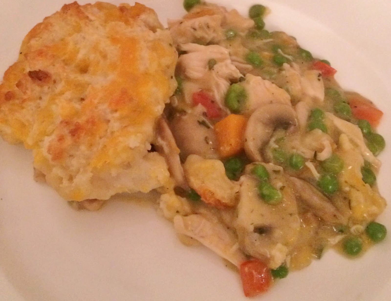 My Tiny Oven Cheddar Biscuit Topped Chicken Pot Pie