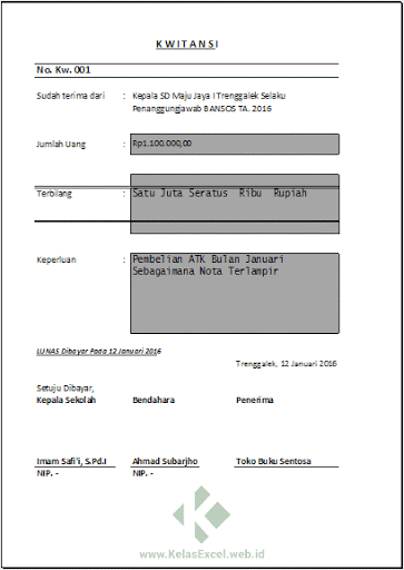 Siap Wacana Download Kwitansi Excel