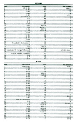 one year bible plan September October