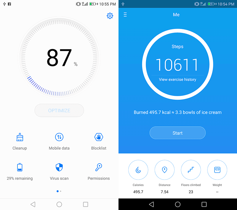 Phone Manager and Health app