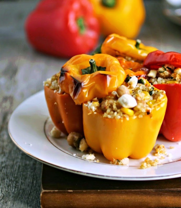 Hungry Couple Quinoa and Feta Stuffed Baby Bell Peppers