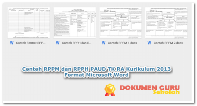 Contoh RPPM dan RPPH PAUD TK RA Kurikulum 2013 Format