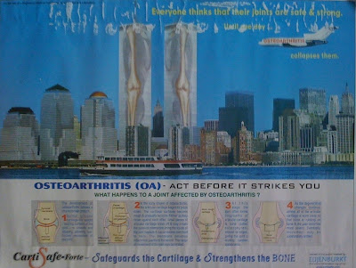 publicidad polémica de las torres gemelas y la osteoartritis