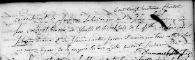 Pierre Janvry dit Belair 1818 marriage record