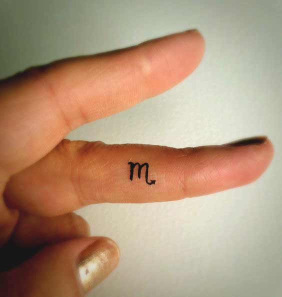 Small scorpio tattoo design for fingers