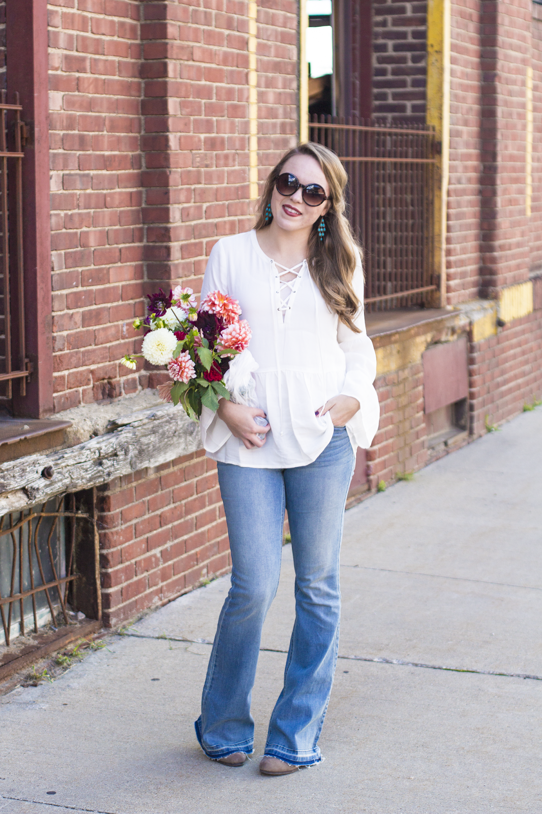70's Vibe: Flare Jeans and Bell Sleeve Top - Tay Meets World