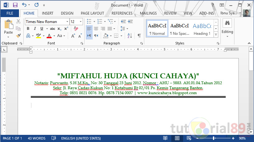 Cara membuat dua garis (double line) otomatis di word +Video