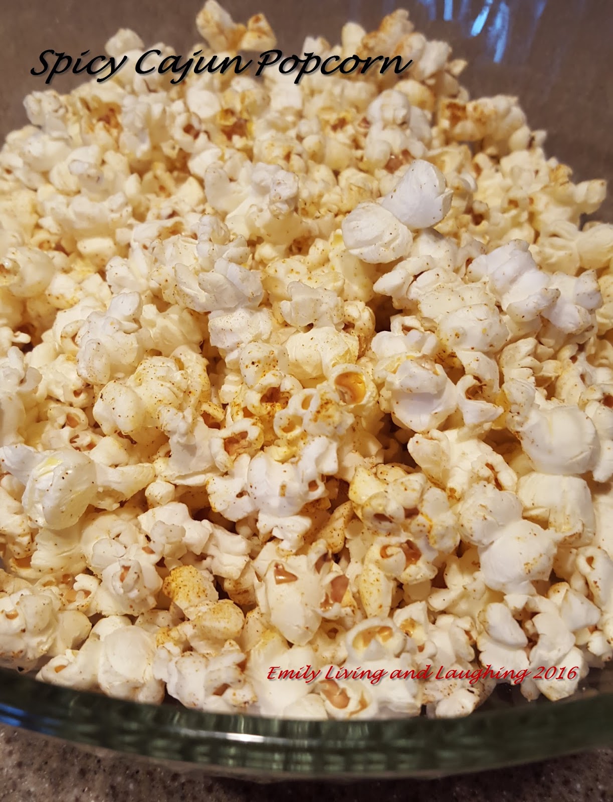 Emily Living and Laughing Spicy Cajun Popcorn