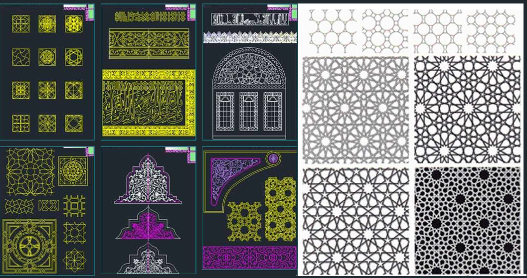 تجميعة ملفات زخارف أوتوكاد اسلامية مجلتك المعمارية