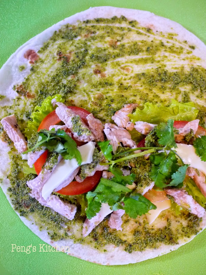 Peng's Kitchen Pesto Chicken Quesadilla