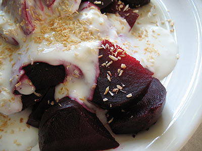 Indian-Style Beet Salad with a Yogurt Dressing