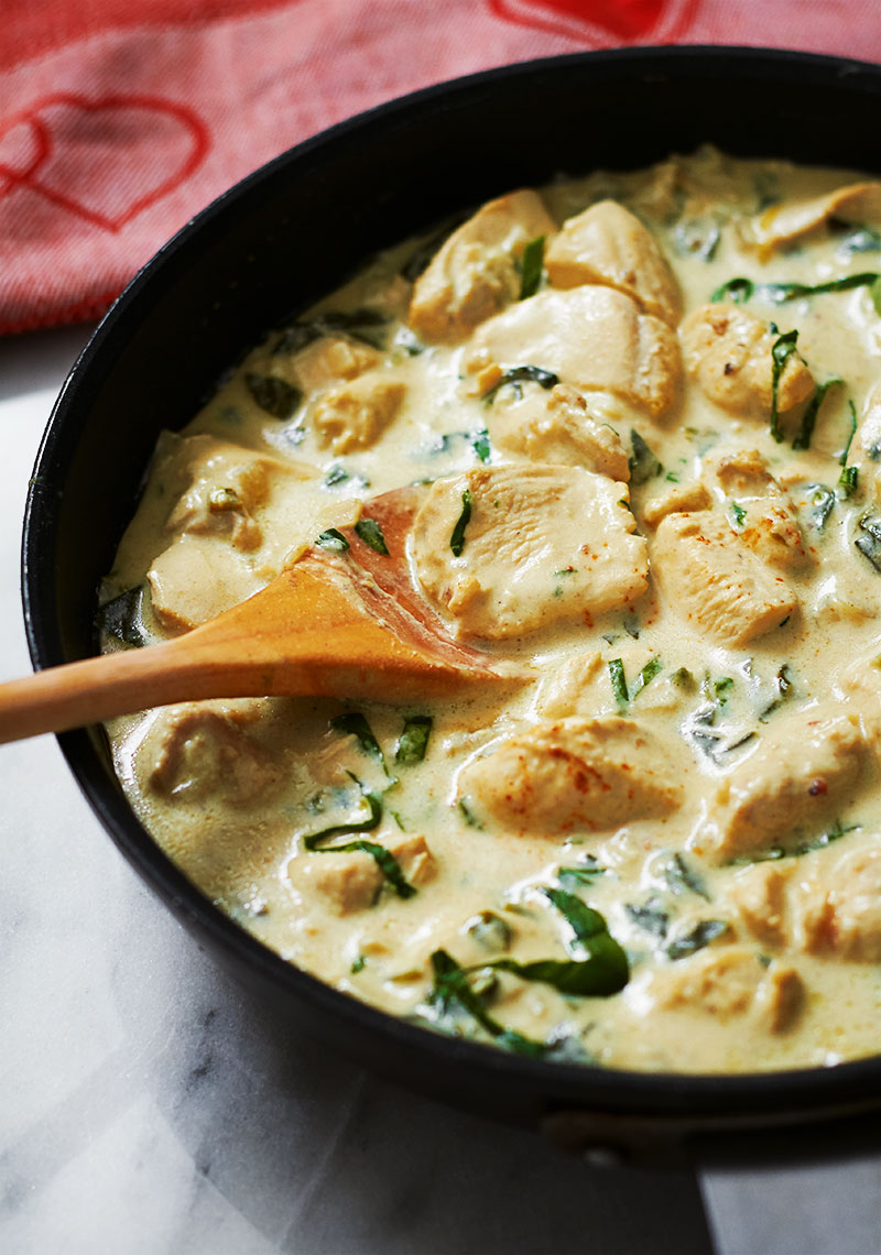 Recipe Creamy Chicken Spinach Skillet