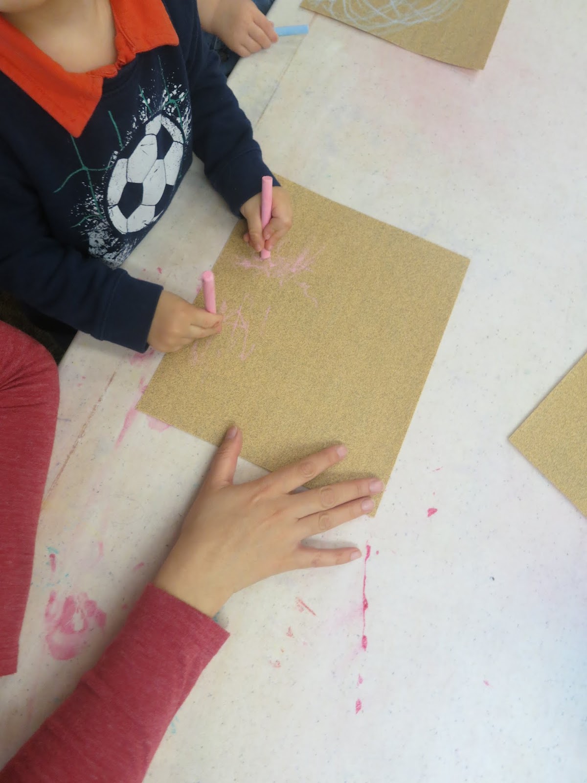 Toddler Art Class Chalk + Sandpaper library makers