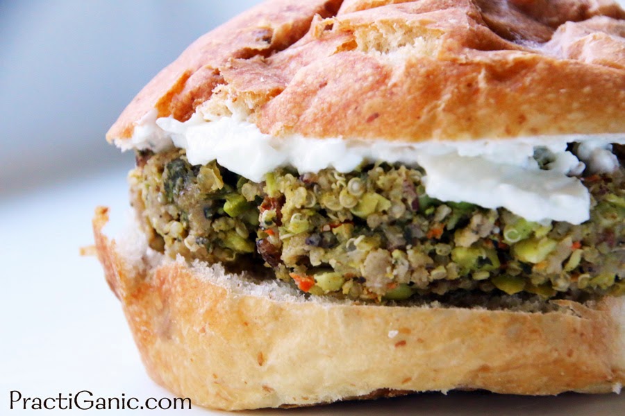 Edamame Burger with Spicy Cilantro Mayo