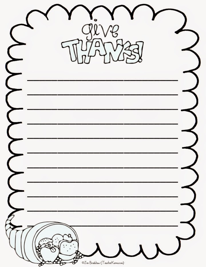 Free Thanksgiving writing papers sure to inspire your students to reflect on what they are grateful for.  TeacherKarma.com