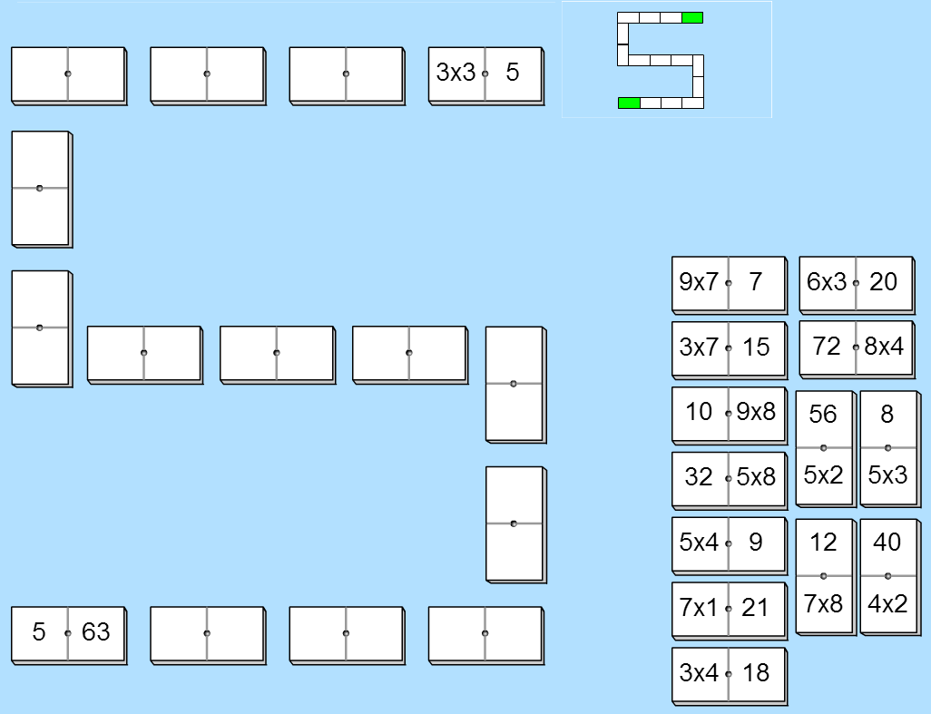 Juego del DOMINÓ DE LAS MULTIPLICACIONES