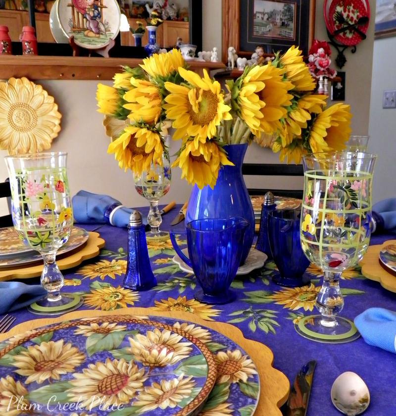 Plum Creek Place Sunny Yellow and Blue Tablescape
