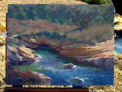 plein air painting oil california painter hill carmel cove 12x16 overlook sand chesley johnson michael