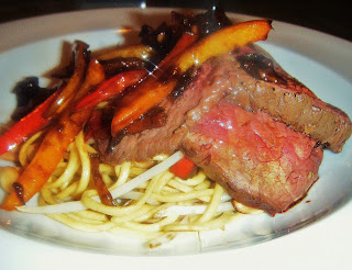Red Cooked Beef on a bed of Egg Noodles