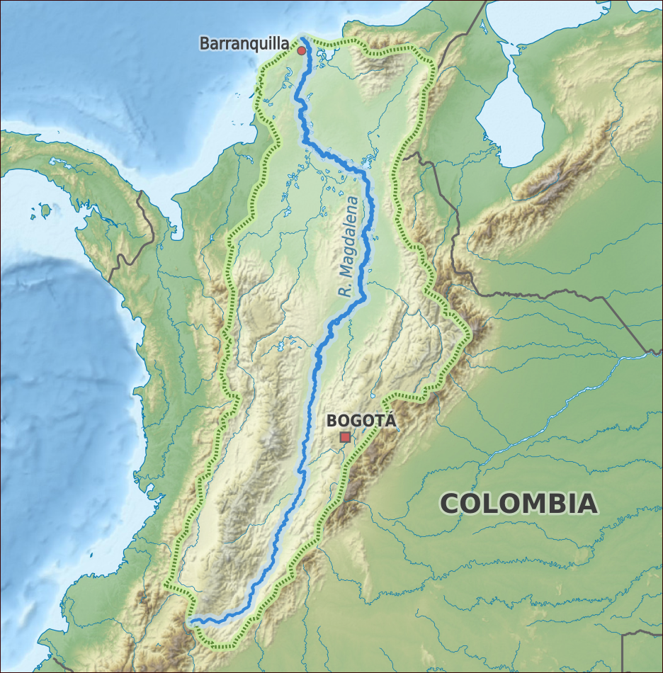 Rio Magdalena na Colômbia
