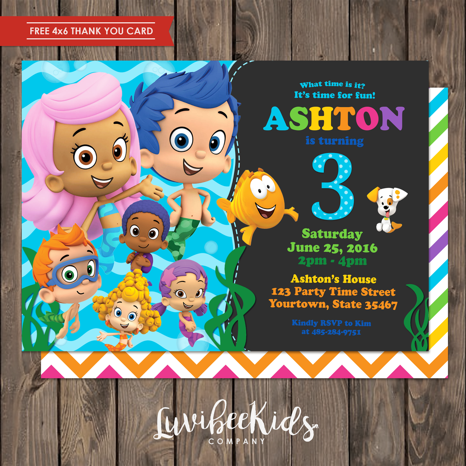 Free Printable Bubble Guppies Invitations