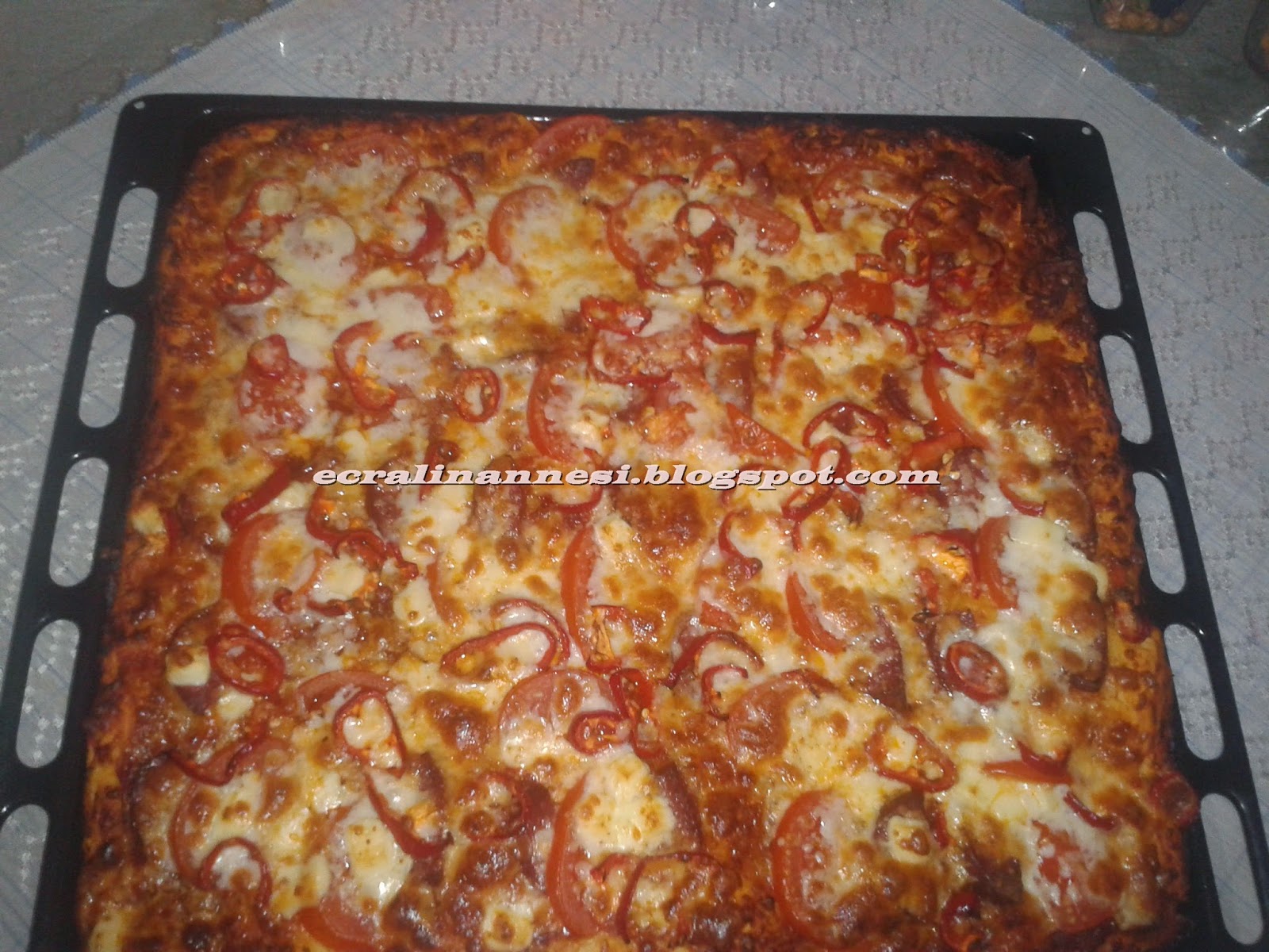 Ecral�in Annesi TEPSİDE BOL MALZEMELİ PİZZA